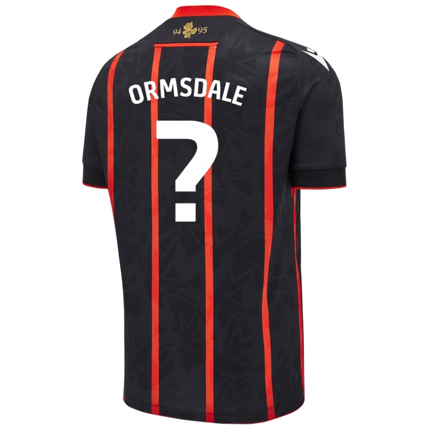 Női Brandon Ormsdale #0 Fekete Piros Idegenbeli Jersey 2024/25 Mez Póló Ing