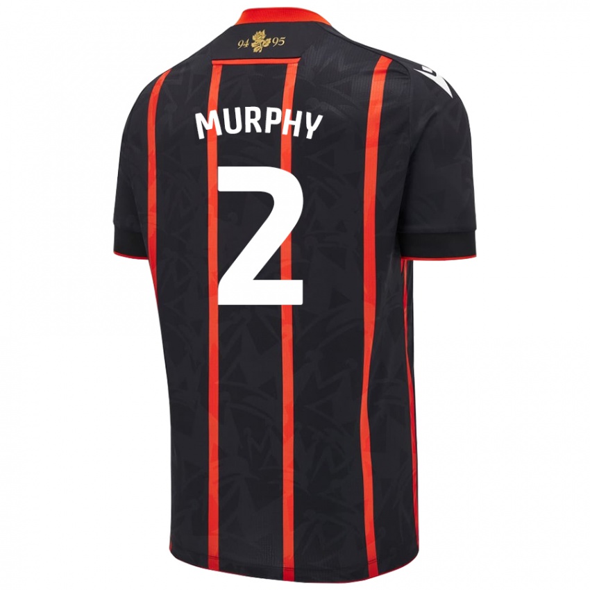 Női Niamh Murphy #2 Fekete Piros Idegenbeli Jersey 2024/25 Mez Póló Ing