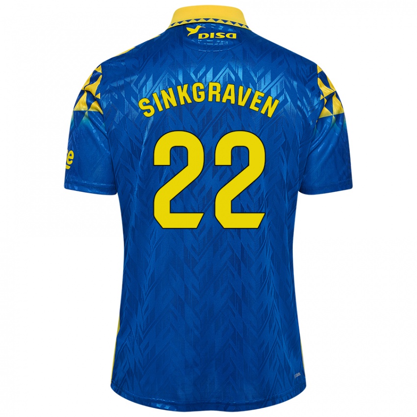 Női Daley Sinkgraven #22 Kék Sárga Idegenbeli Jersey 2024/25 Mez Póló Ing