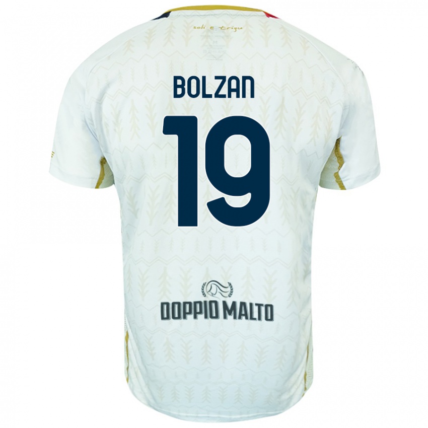 Női Alessandro Bolzan #19 Fehér Idegenbeli Jersey 2024/25 Mez Póló Ing