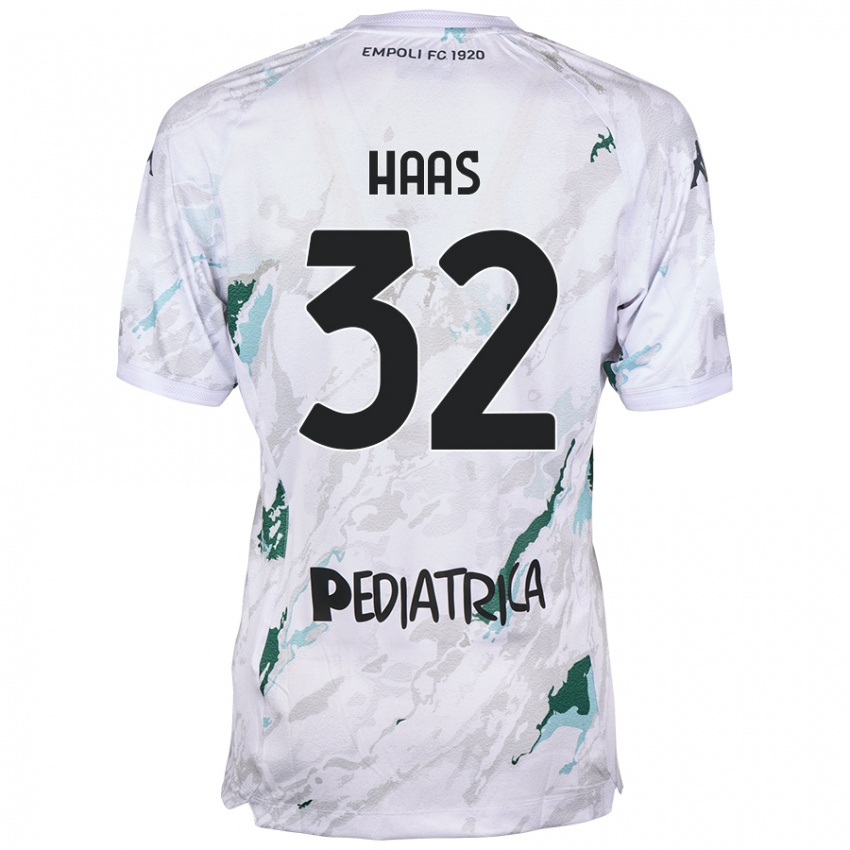 Női Nicolas Haas #32 Szürke Idegenbeli Jersey 2024/25 Mez Póló Ing