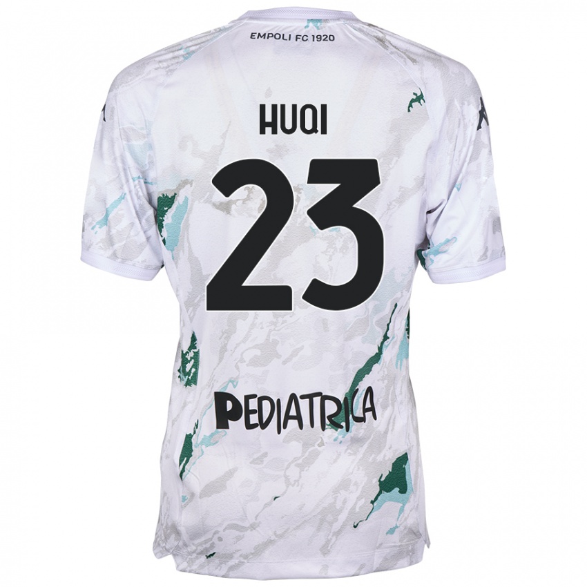 Női Mattia Huqi #23 Szürke Idegenbeli Jersey 2024/25 Mez Póló Ing