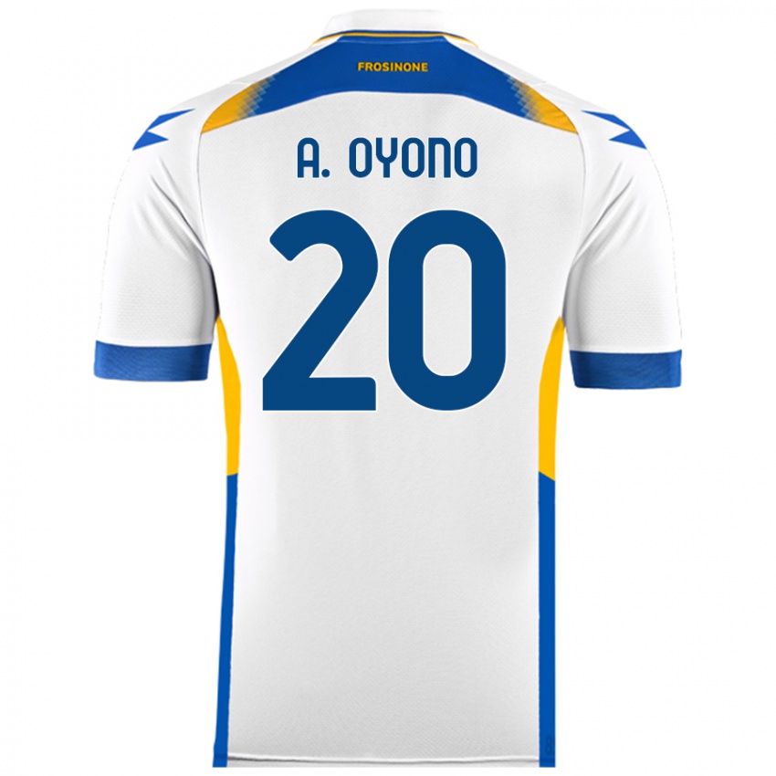 Női Anthony Oyono #20 Fehér Idegenbeli Jersey 2024/25 Mez Póló Ing