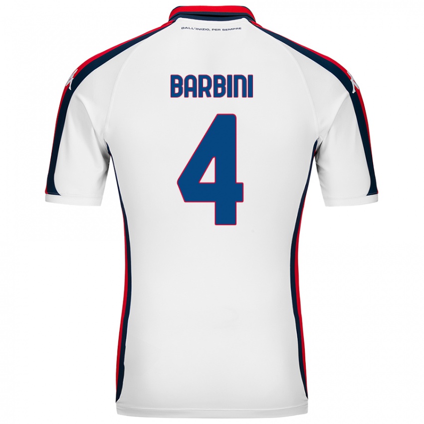 Női Matteo Barbini #4 Fehér Idegenbeli Jersey 2024/25 Mez Póló Ing