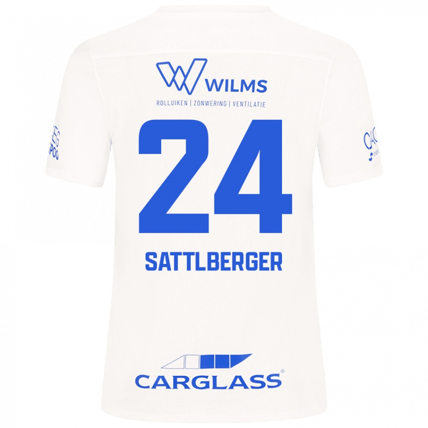 Női Nikolas Sattlberger #24 Fehér Idegenbeli Jersey 2024/25 Mez Póló Ing