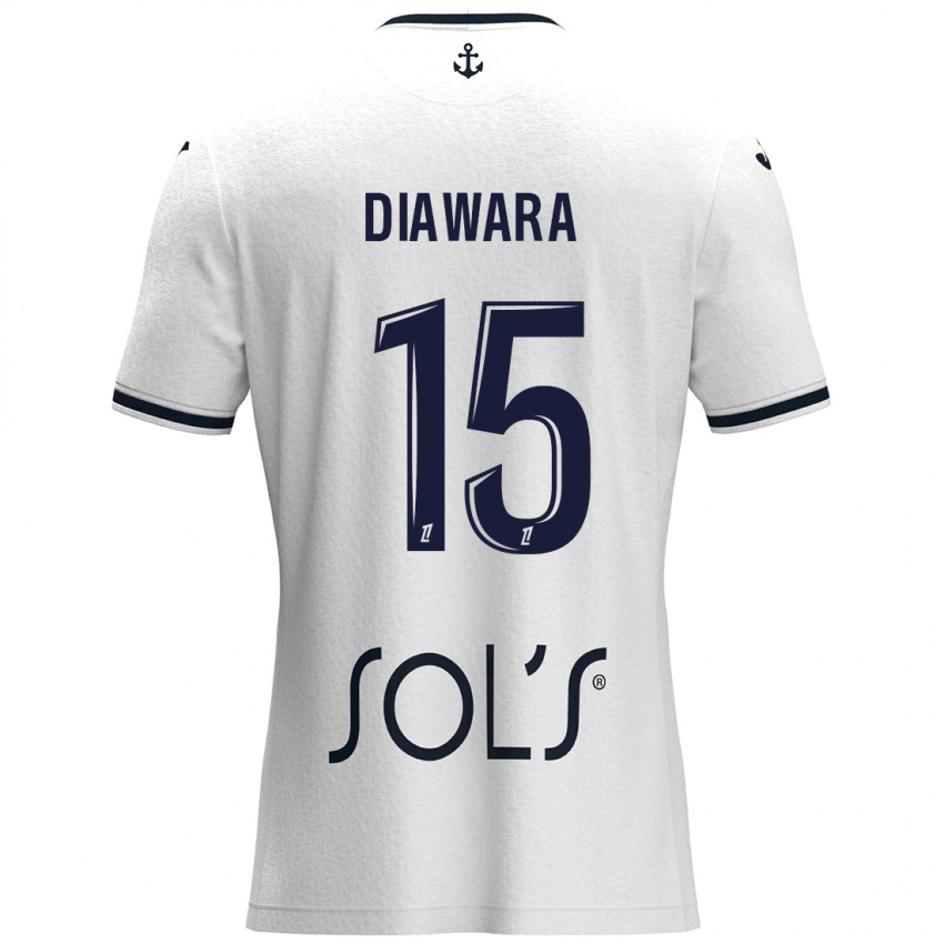 Női Kandet Diawara #15 Fehér Sötétkék Idegenbeli Jersey 2024/25 Mez Póló Ing