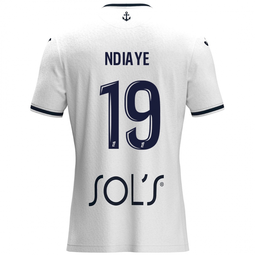 Női Rassoul Ndiaye #19 Fehér Sötétkék Idegenbeli Jersey 2024/25 Mez Póló Ing