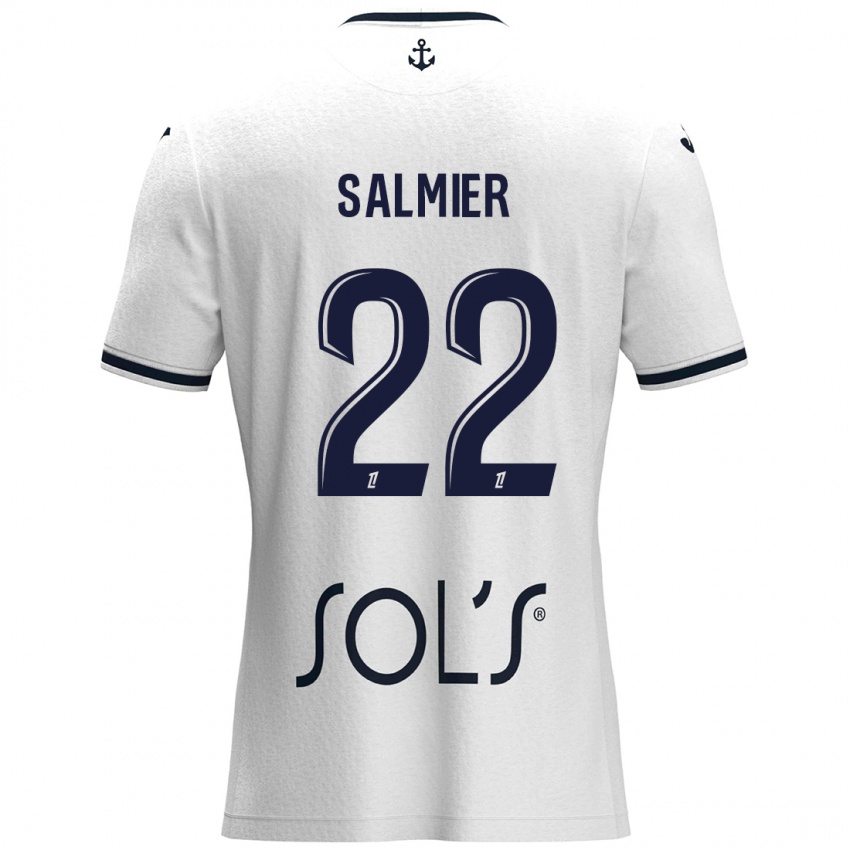 Női Yoann Salmier #22 Fehér Sötétkék Idegenbeli Jersey 2024/25 Mez Póló Ing