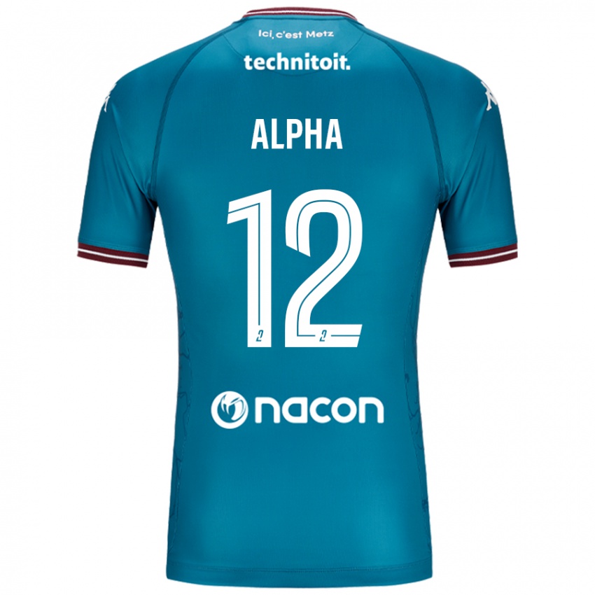 Női Alpha Touré #12 Bleu Benzin Idegenbeli Jersey 2024/25 Mez Póló Ing