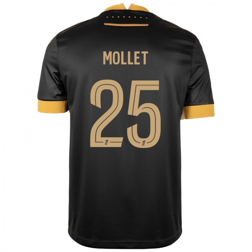 Női Florent Mollet #25 Fekete Barna Idegenbeli Jersey 2024/25 Mez Póló Ing