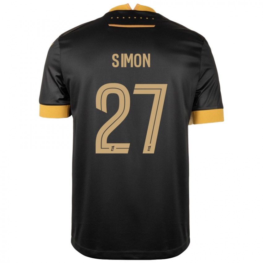 Női Moses Simon #27 Fekete Barna Idegenbeli Jersey 2024/25 Mez Póló Ing