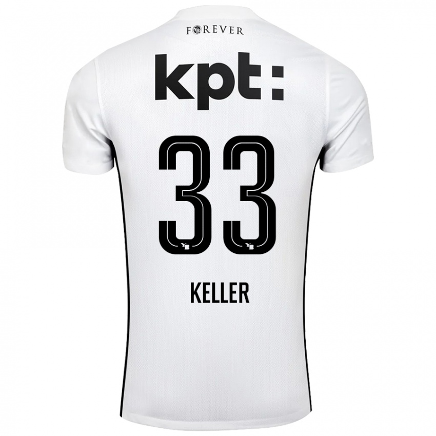 Női Marvin Keller #33 Fehér Fekete Idegenbeli Jersey 2024/25 Mez Póló Ing