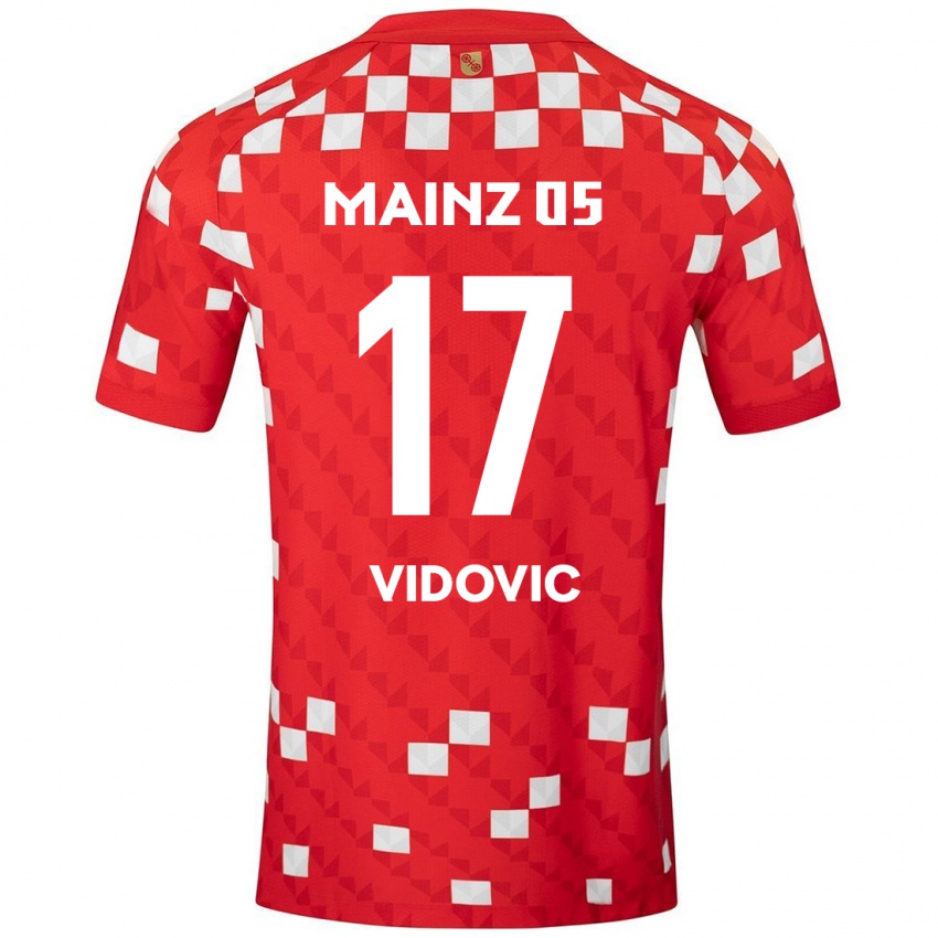 Gyermek Gabriel Vidovic #17 Fehér Piros Hazai Jersey 2024/25 Mez Póló Ing