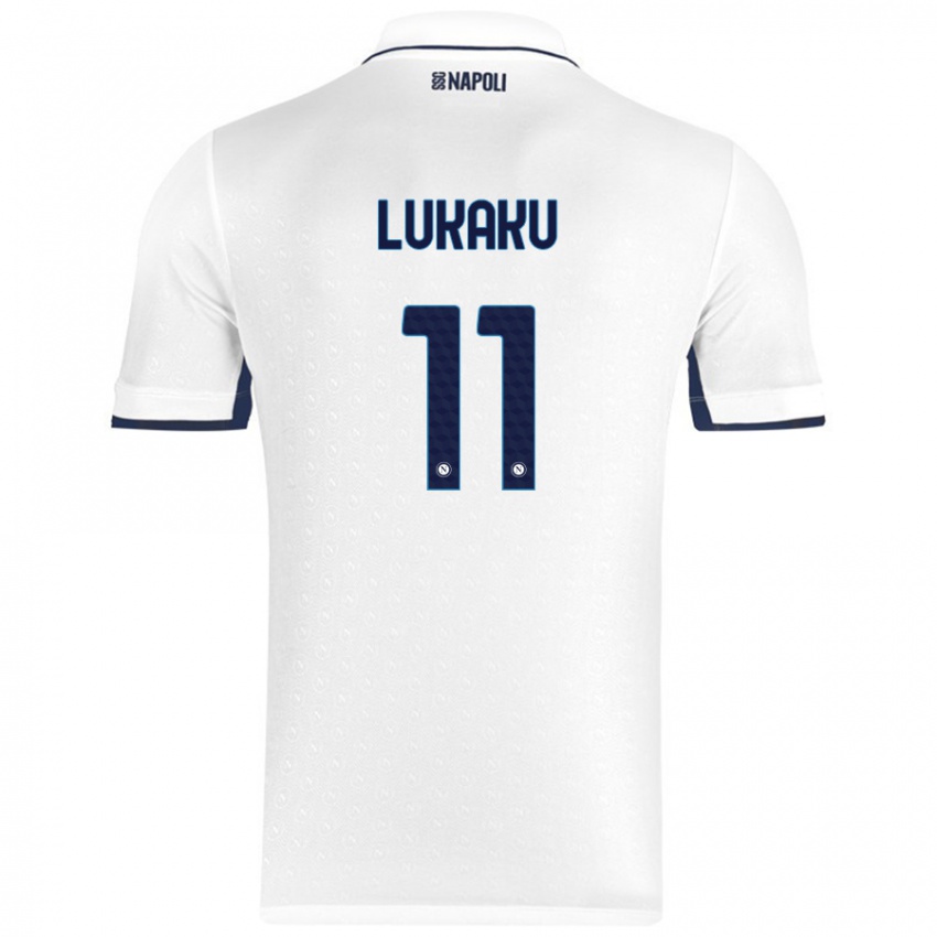 Gyermek Romelu Lukaku #11 Fehér Royal Blue Idegenbeli Jersey 2024/25 Mez Póló Ing