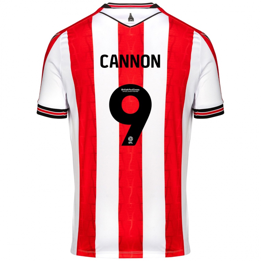 Gyermek Thomas Cannon #9 Piros Fehér Hazai Jersey 2024/25 Mez Póló Ing