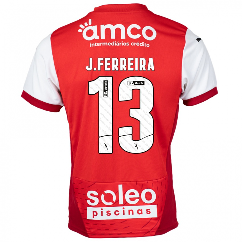 Gyermek João Ferreira #13 Piros Fehér Hazai Jersey 2024/25 Mez Póló Ing