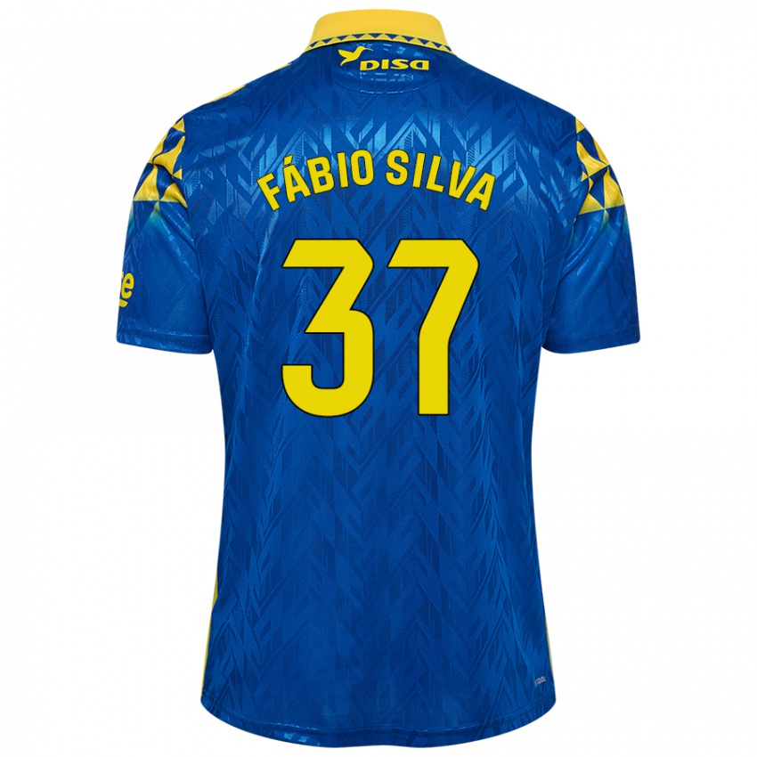 Gyermek Fabio Silva #37 Kék Sárga Idegenbeli Jersey 2024/25 Mez Póló Ing