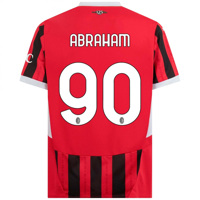 Gyermek Tammy Abraham #90 Piros Fekete Hazai Jersey 2024/25 Mez Póló Ing