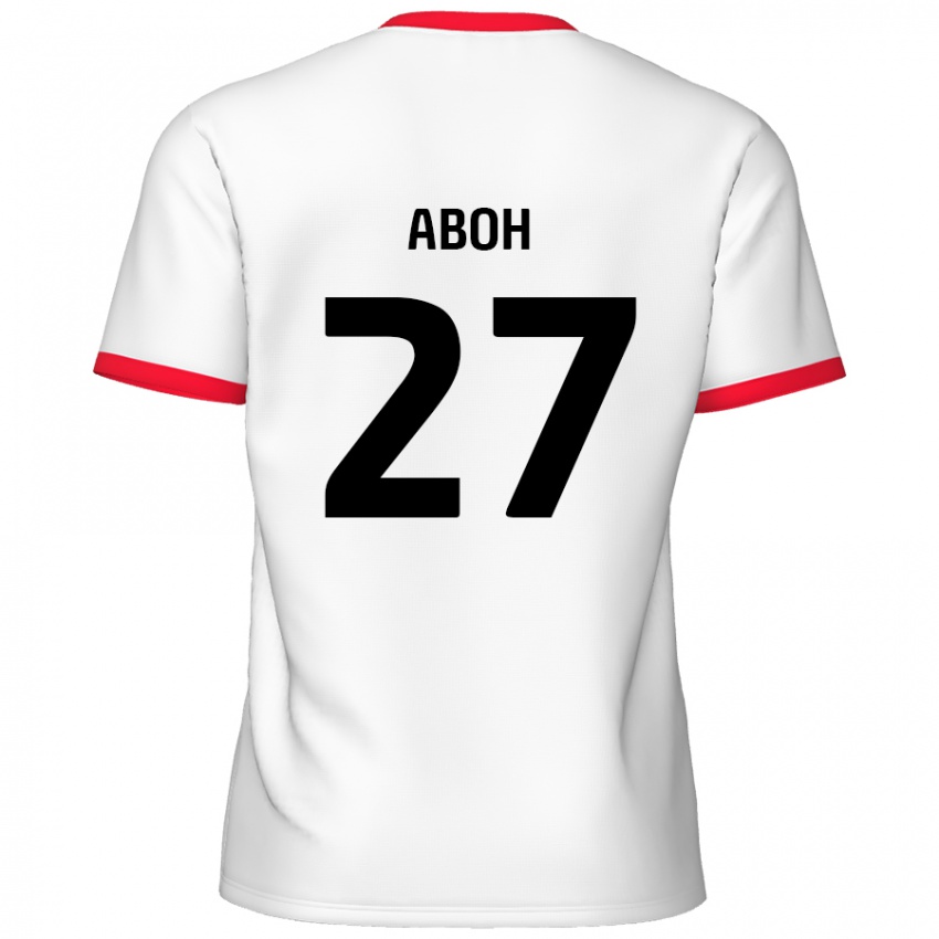 Gyermek Ken Aboh #27 Fehér Piros Hazai Jersey 2024/25 Mez Póló Ing