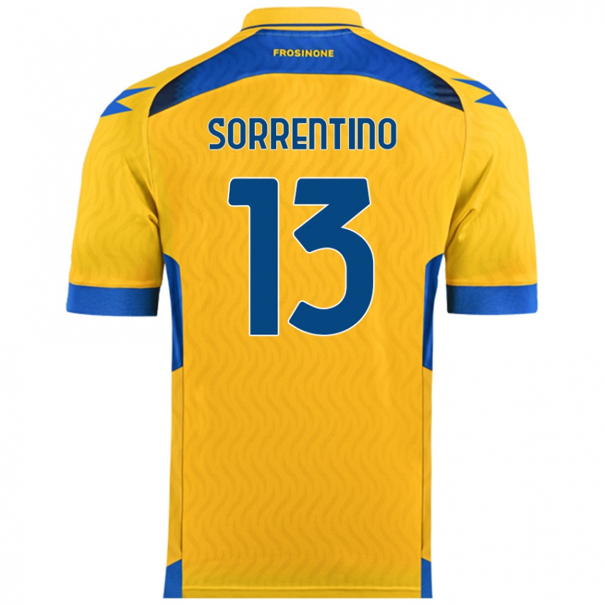 Gyermek Alessandro Sorrentino #13 Sárga Hazai Jersey 2024/25 Mez Póló Ing