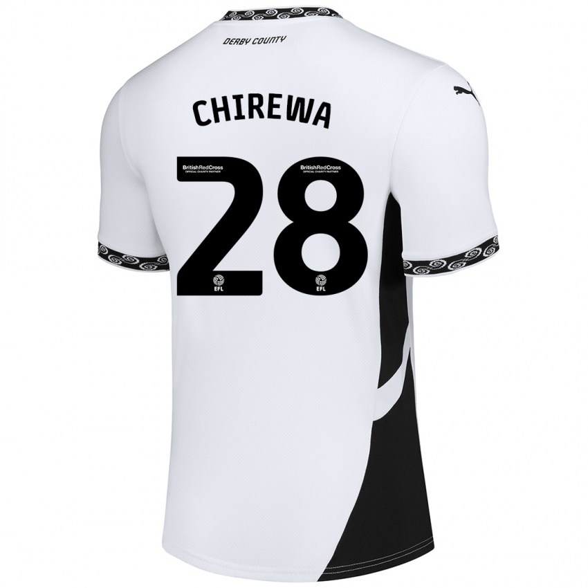 Férfi Tawanda Chirewa #28 Fehér Fekete Hazai Jersey 2024/25 Mez Póló Ing