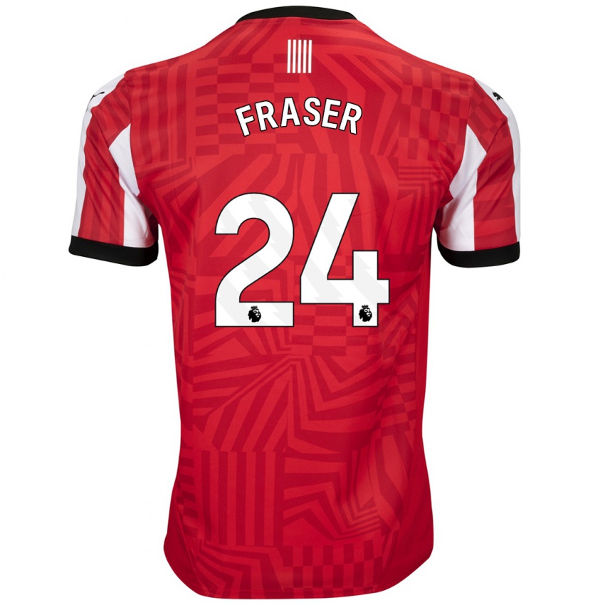 Férfi Ryan Fraser #24 Piros Fehér Hazai Jersey 2024/25 Mez Póló Ing