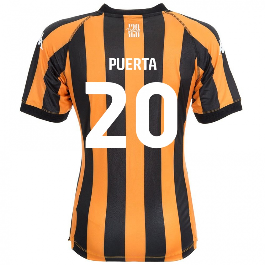 Férfi Gustavo Puerta #20 Fekete Borostyán Hazai Jersey 2024/25 Mez Póló Ing