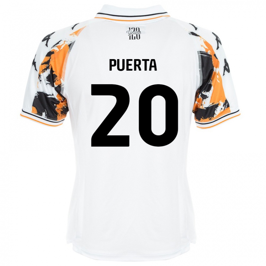 Férfi Gustavo Puerta #20 Fehér Idegenbeli Jersey 2024/25 Mez Póló Ing