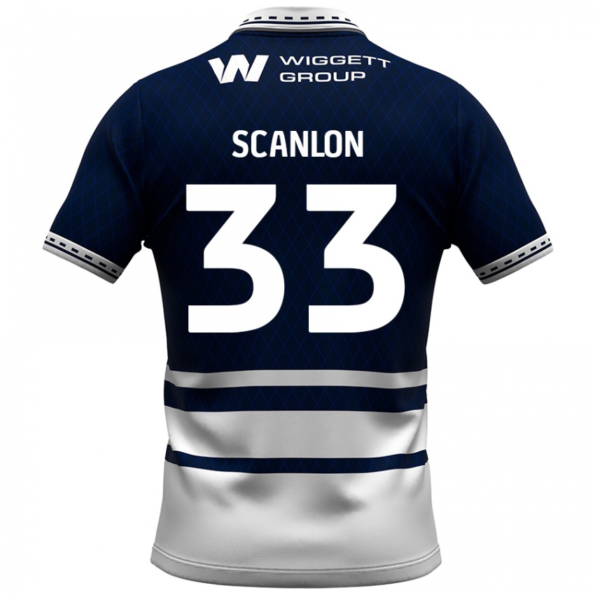 Női Calum Scanlon #33 Sötétkék Fehér Hazai Jersey 2024/25 Mez Póló Ing